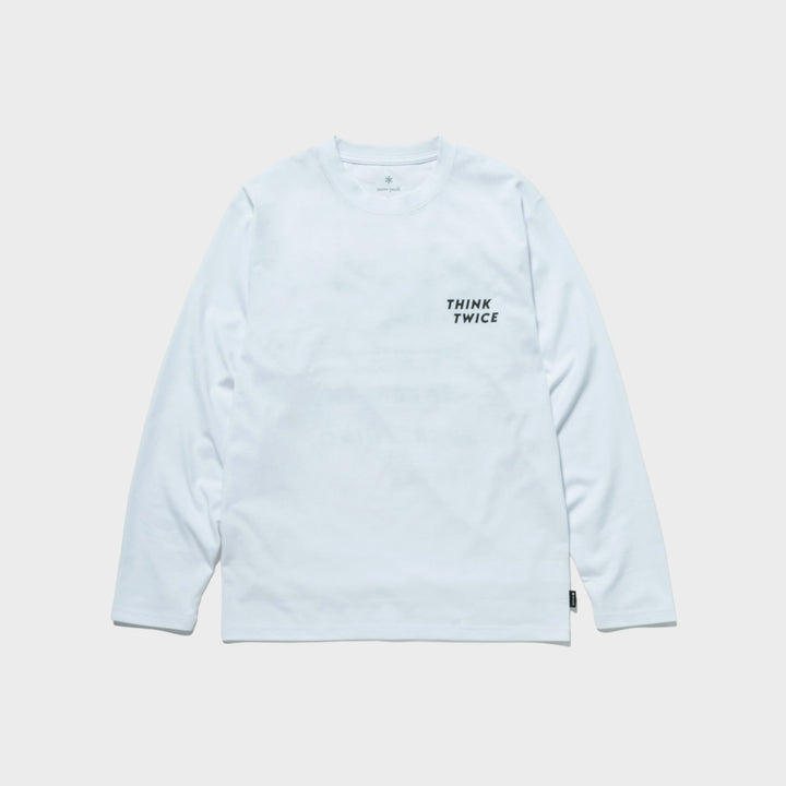 Snow Peak Think Twice Long Sleeve T-shirt In White