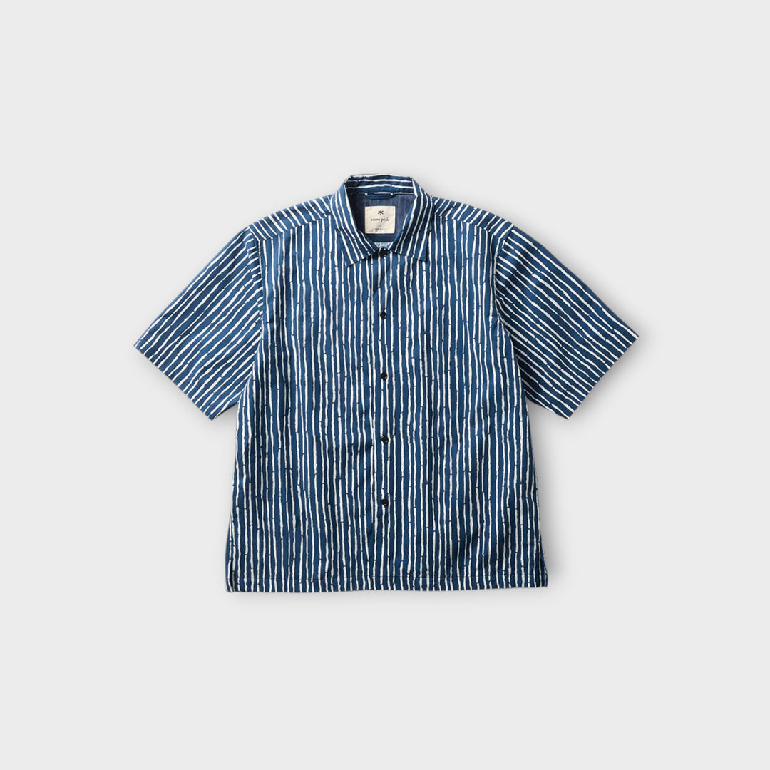 Snow Peak Patterned Shirt Take set forfra i navy.