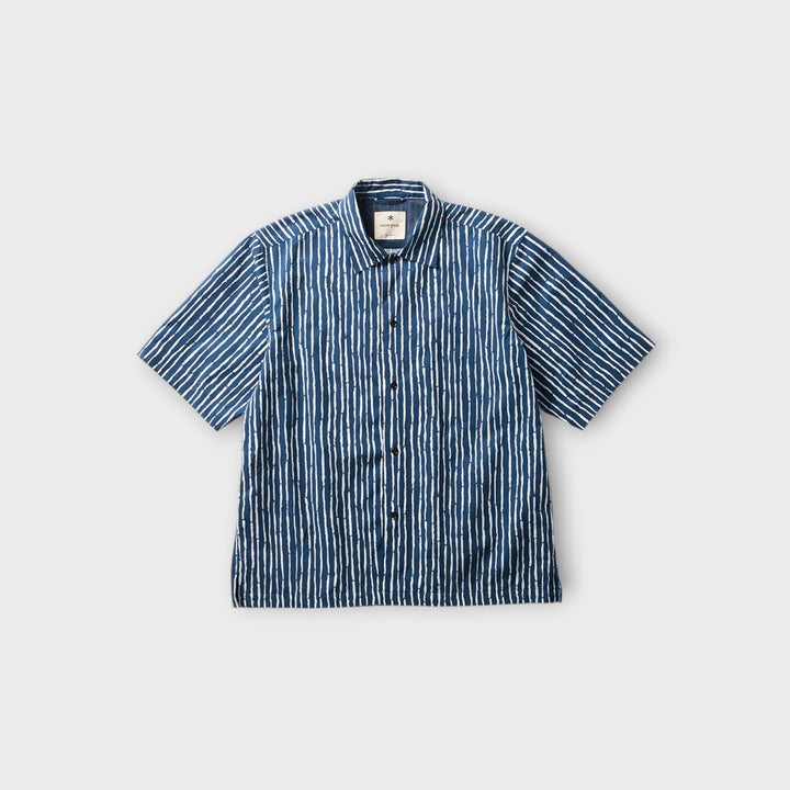 Snow Peak Patterned Shirt Take set forfra i navy.