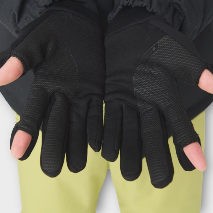 Snow Peak-logo på Polartec Power Stretch Handsker i grå