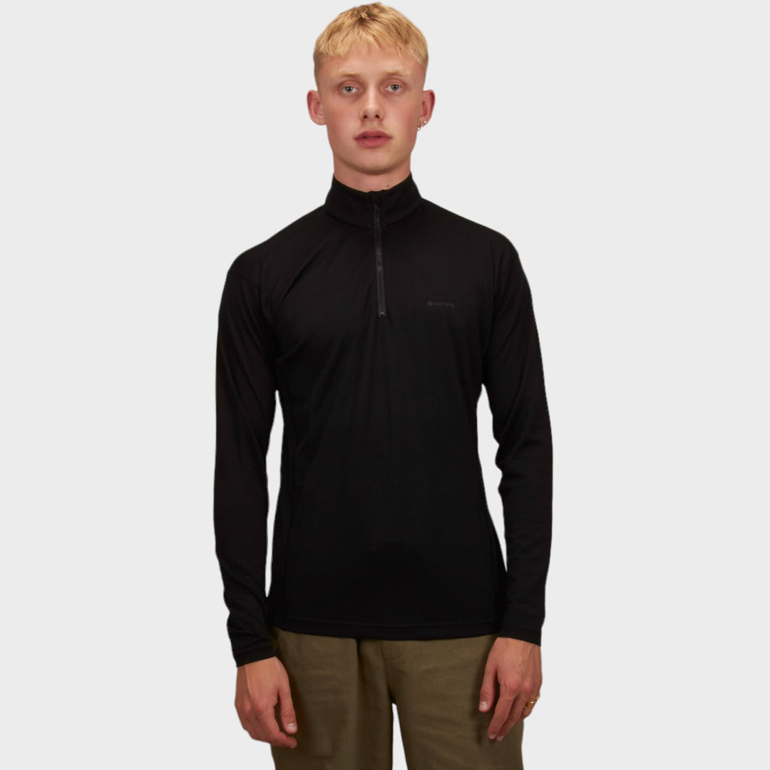 Snow Peak Pe/Wo Hybrid Half Zip T-shirt I Sort