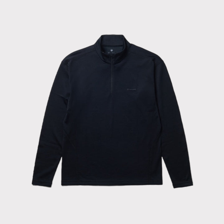 Snow Peak Pe/Wo Hybrid Half Zip T-shirt In Black