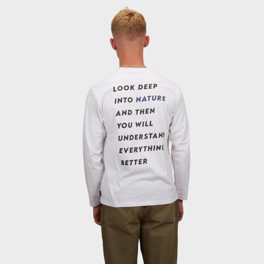 Snow Peak Think Twice Long Sleeve T-shirt In White