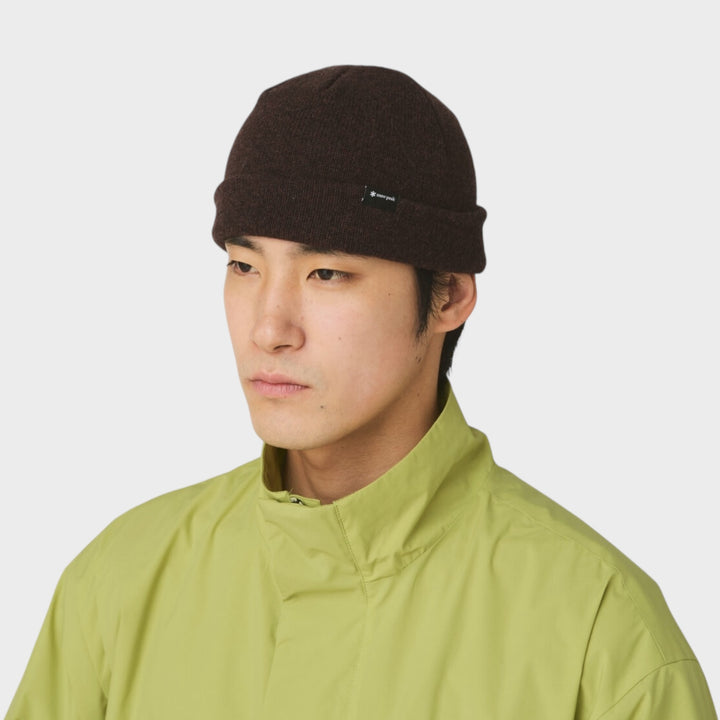 Snow Peak Washable Wool Knit Cap mørkebrun strikhue i uld hue cashmere outdoor mænd unisex