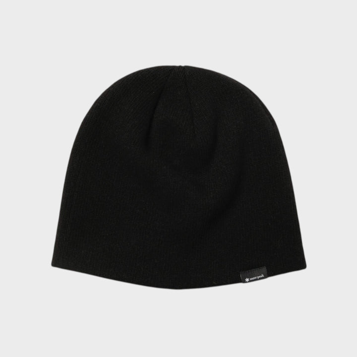 Snow Peak Washable Wool Knit Cap hue sort strikhue i uld og cashmere vinter efterår mænd men