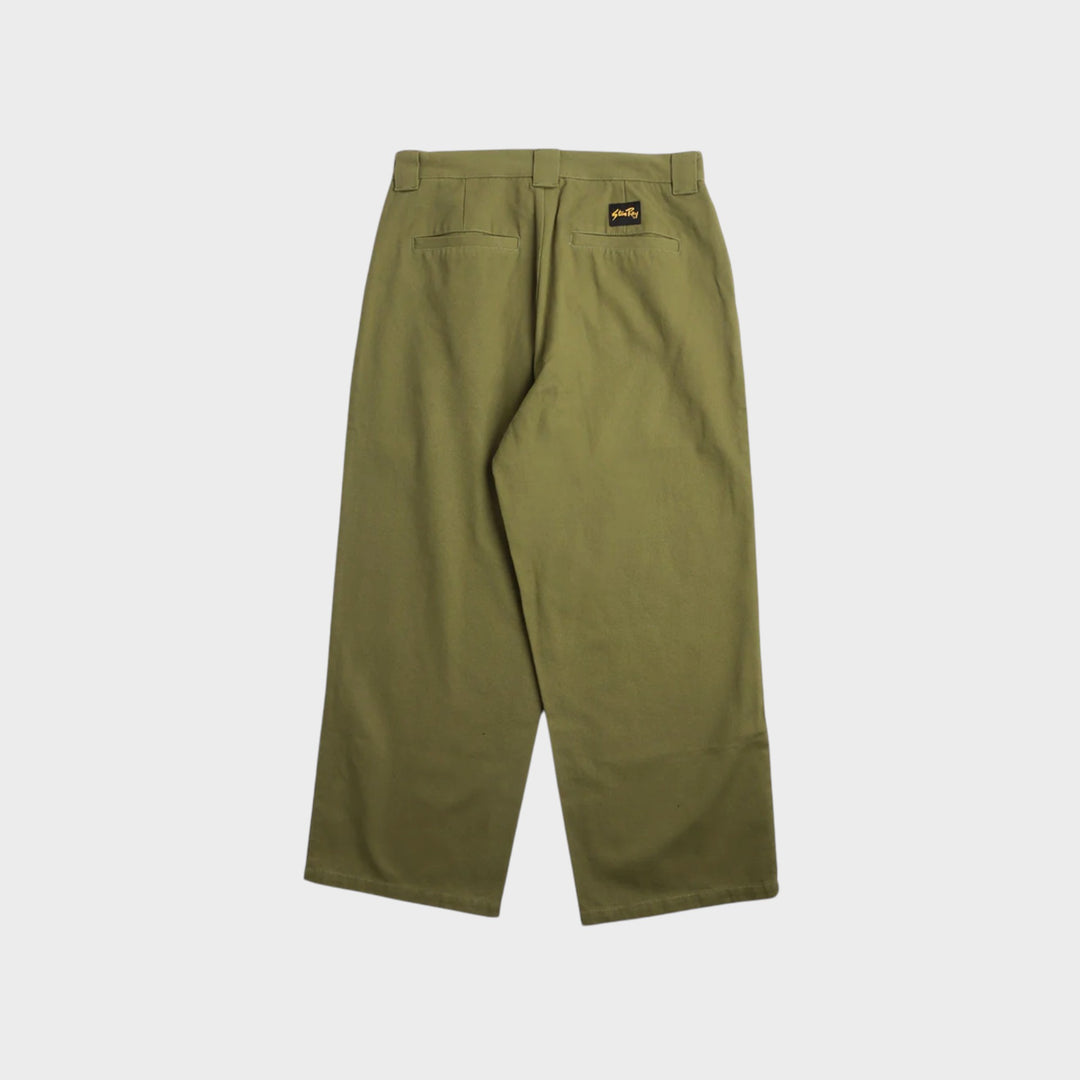 Stan Ray A Pant i Olive Canvas set bagfra med indstukne lommer og logomærke