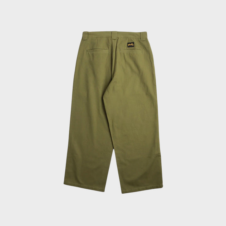 Stan Ray A Pant i Olive Canvas set bagfra med indstukne lommer og logomærke
