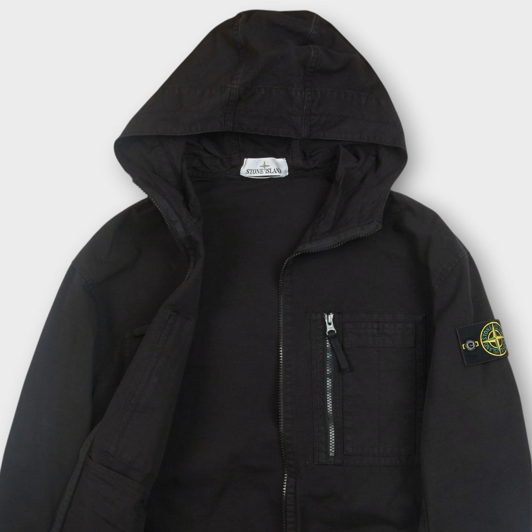 Let Stone Island technical overshirt i sort