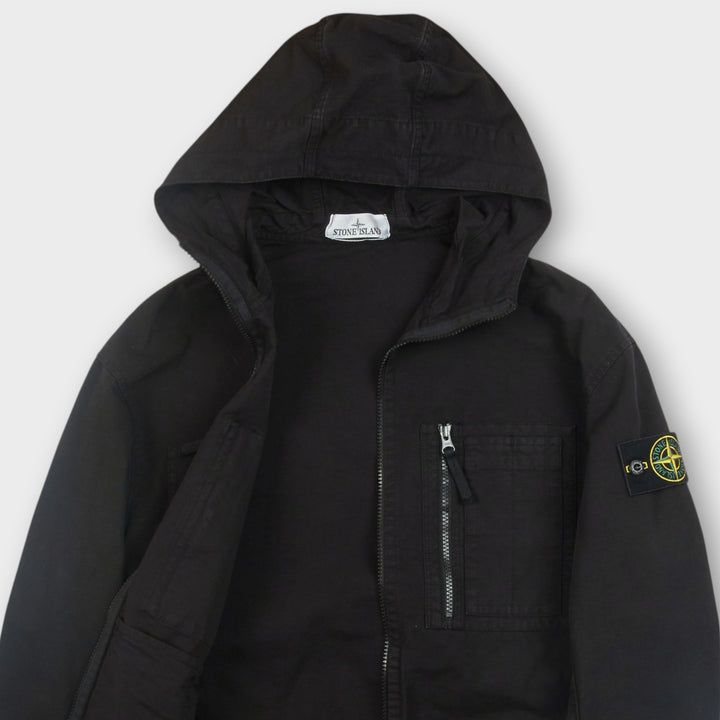 Let Stone Island technical overshirt i sort