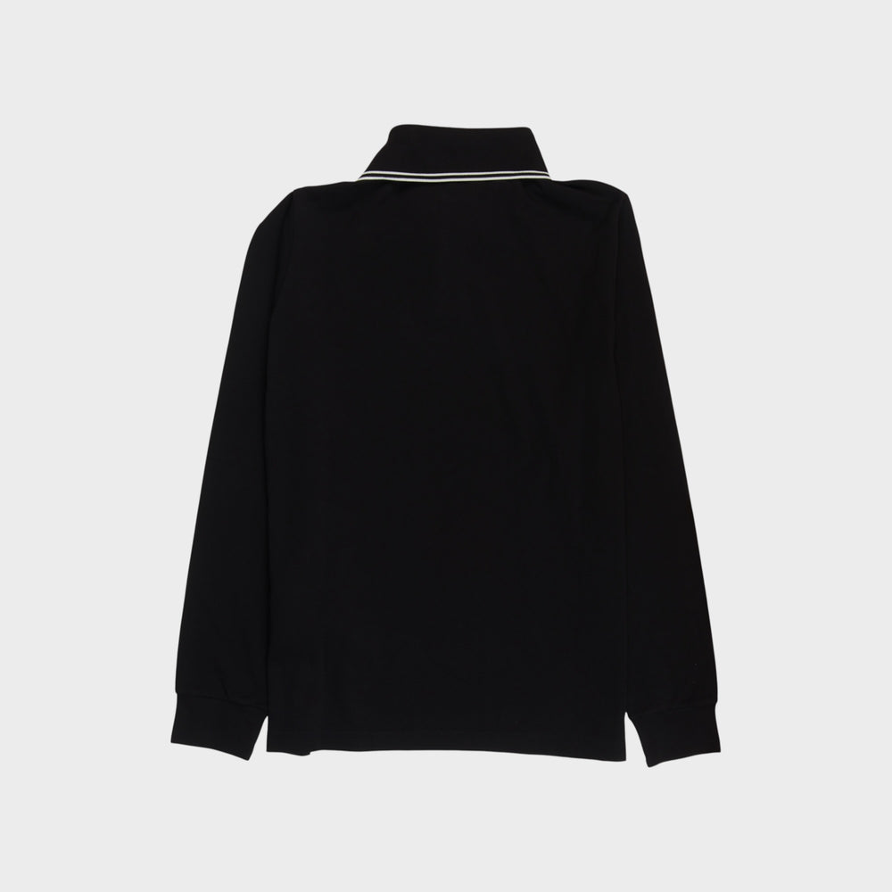 Stone Island Slim-Fit Longsleeve Polo i Sort set bagfra
