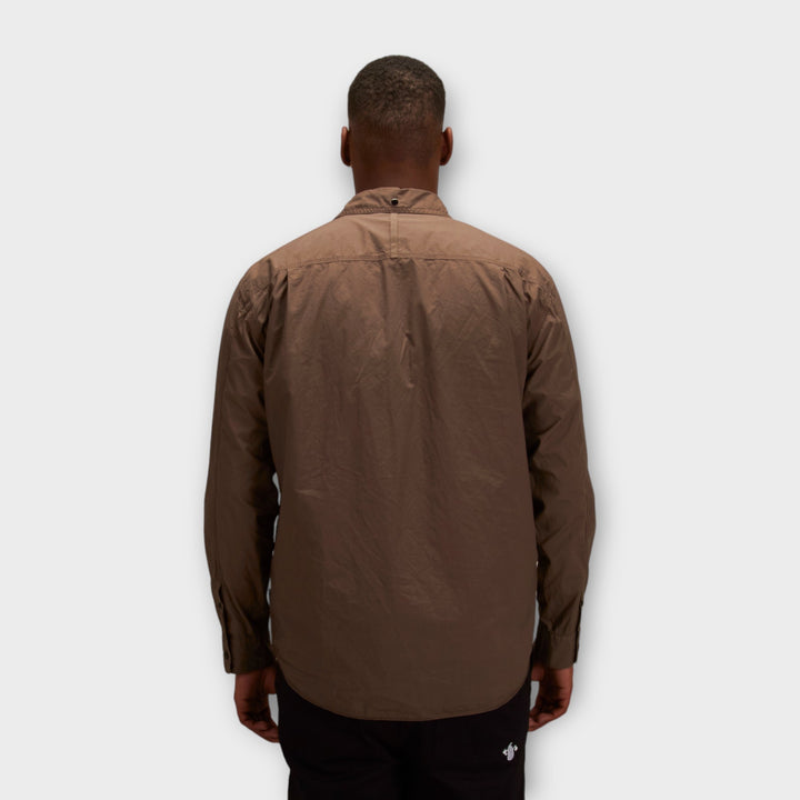 Stone Island 12505 Button Overshirt In Brown