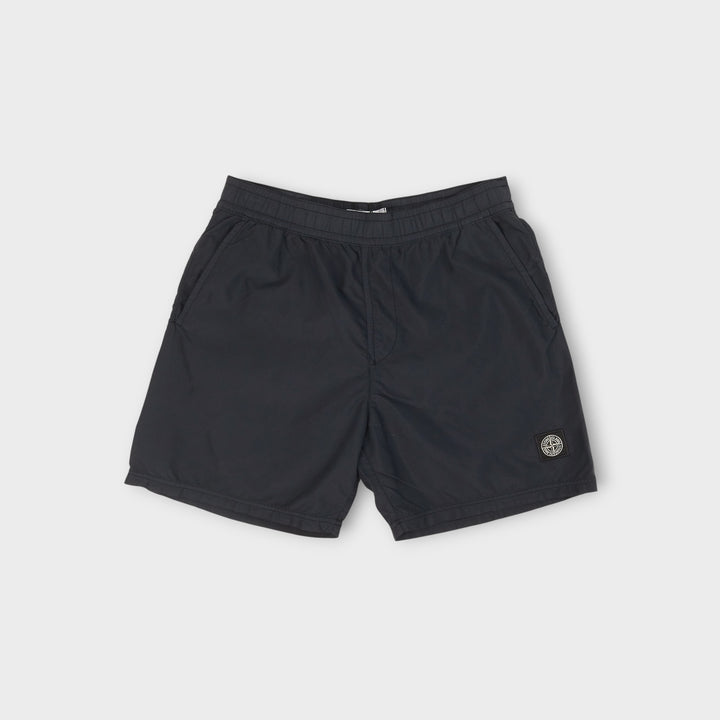 Stone Island swim shorts i sort brushed nylon