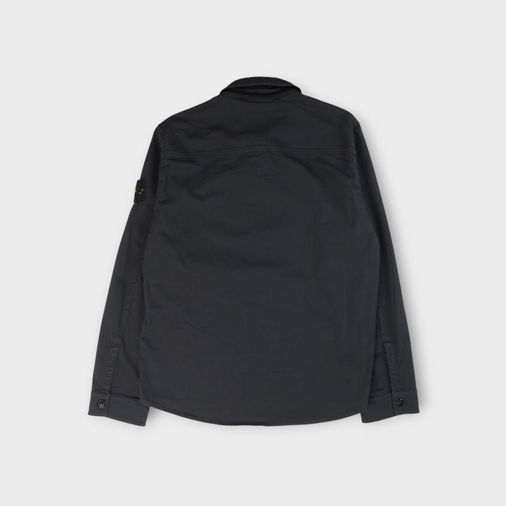 Stone Island navy overshirt i økologisk bomuldscanvas