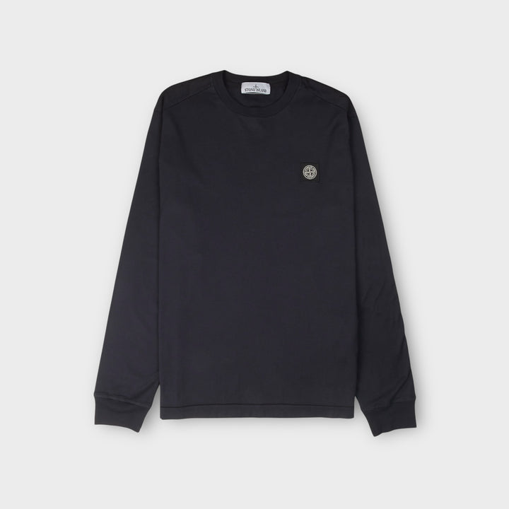 Stone Island Compass Patch Jersey langærmet i navy med badge på ærmet.
