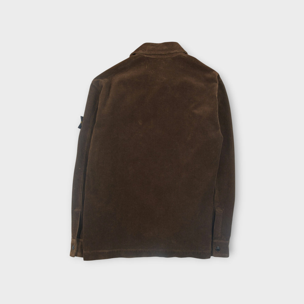Stone Island Corduroy Overshirt i Brown set bagfra
