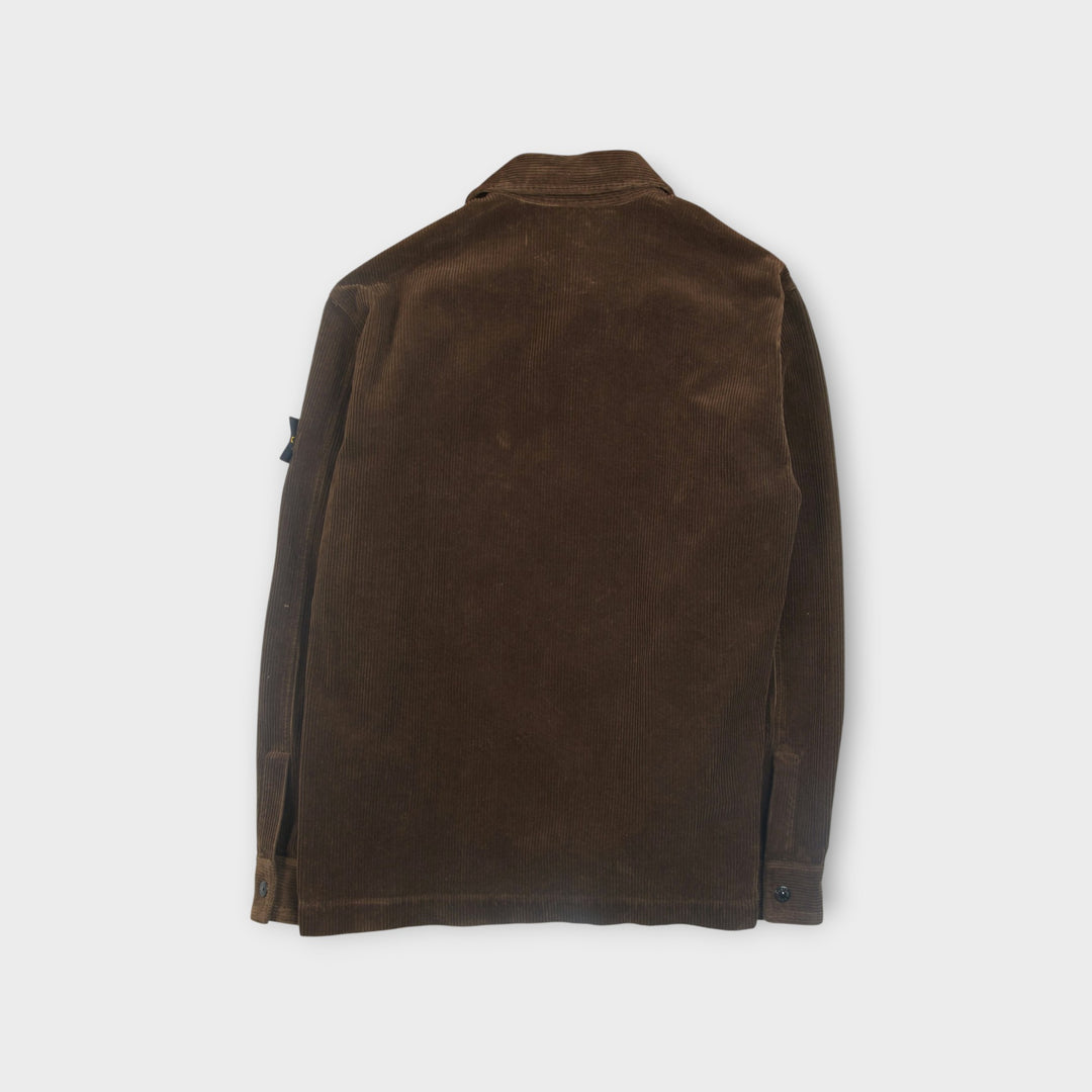 Stone Island Corduroy Overshirt i Brown set bagfra