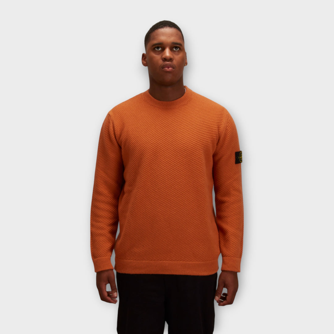 Stone Island 531B6 Crewneck Knit In Orange