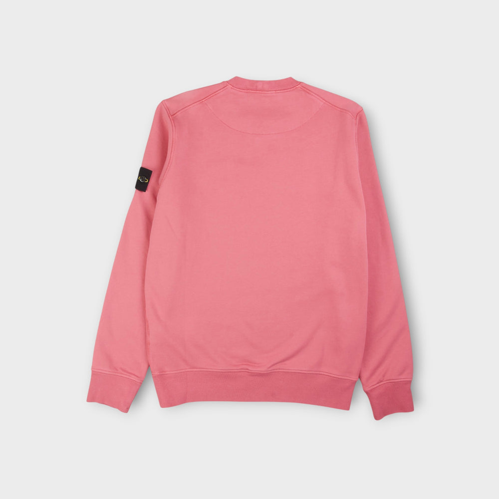 Stone Island pink crewneck sweatshirt med Compass-logo.