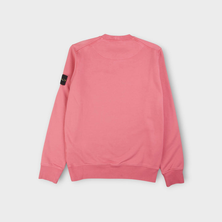 Stone Island pink crewneck sweatshirt med Compass-logo.