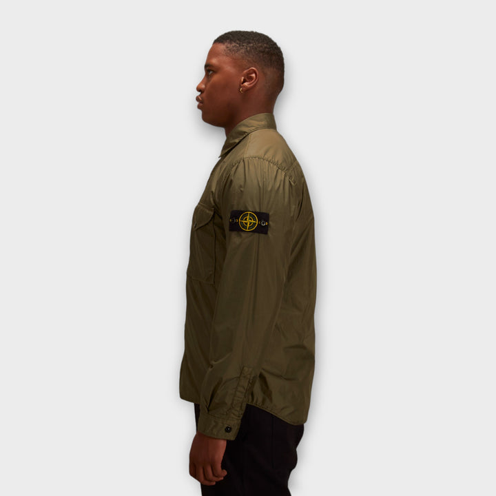 Stone Island Q0123 Garment Dyed Crinkle Reps Jacket In Green