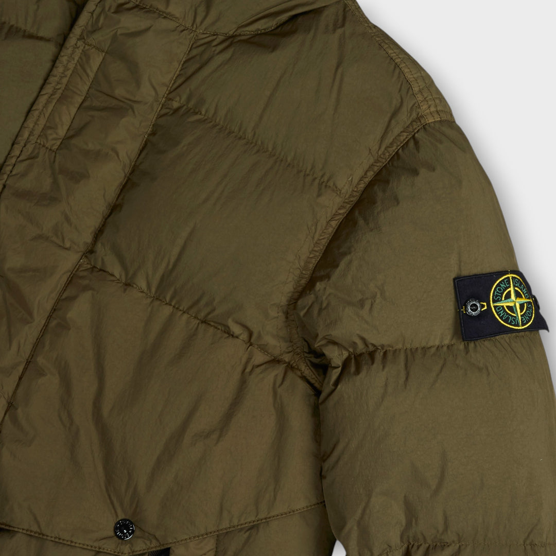 Stone Island Garment Dyed Crinkle Reps New Down Jacket Long