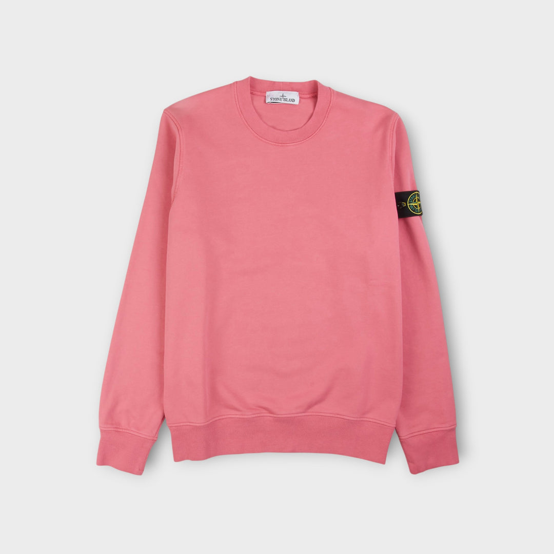 Stone Island Felpa Crew i Pink med Compass Badge.