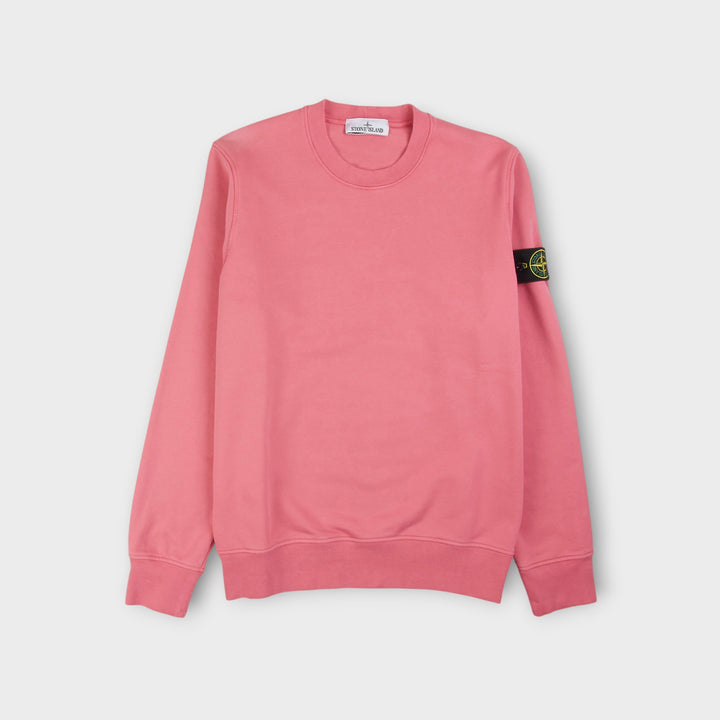 Stone Island Felpa Crew i Pink med Compass Badge.