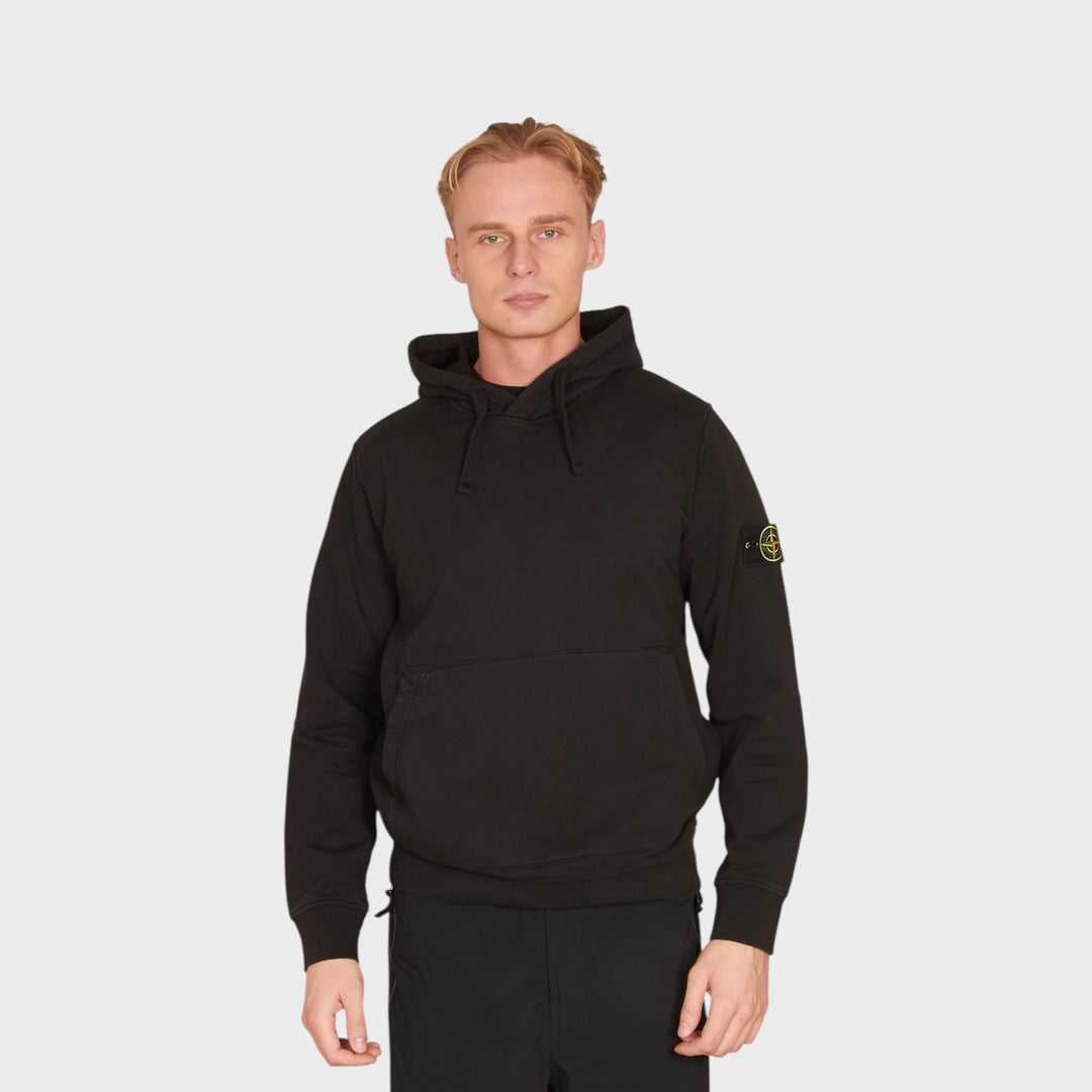 Stone Island Felpa Hoodie i Sort
