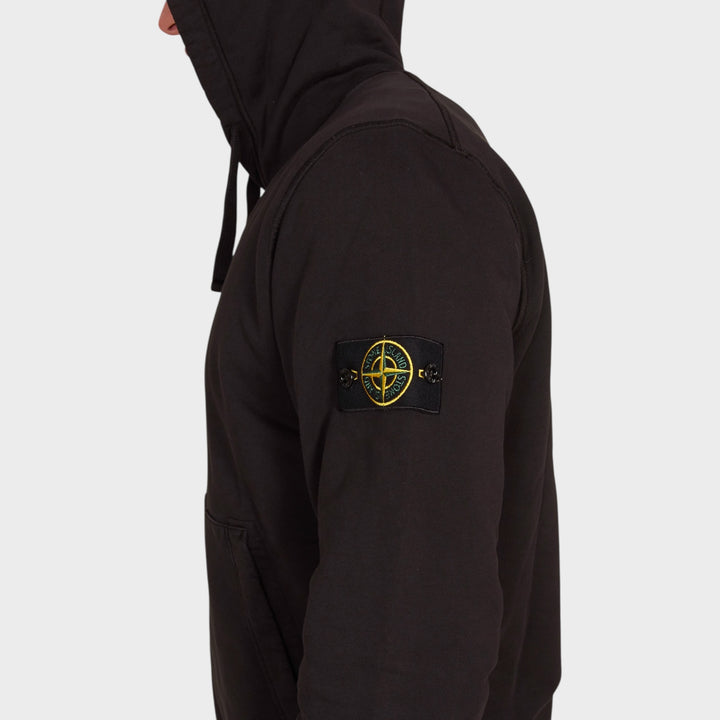 Stone Island Felpa Hoodie i Sort