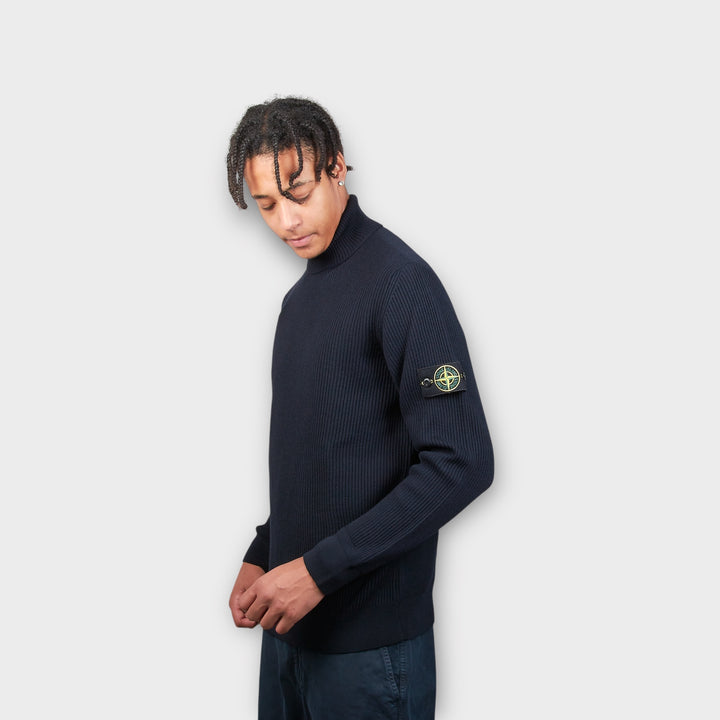 Stone Island Full Rib Turtleneck i navy til herrer
