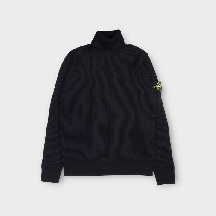 Stone Island Full Rib Turtleneck striktrøje i navy til herrer