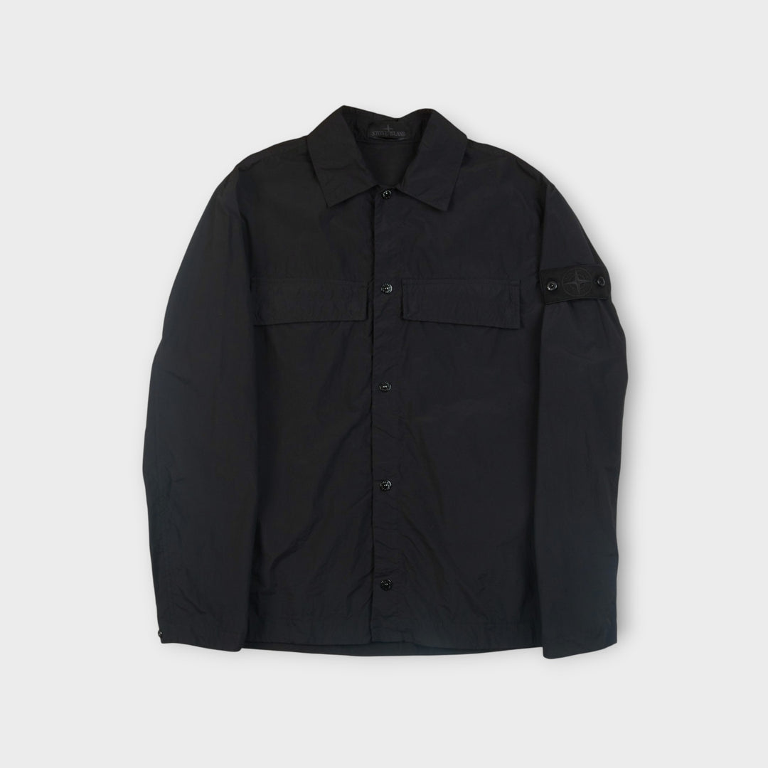 Stone Island Ghost Nylon Smerigliato Overshirt i sort