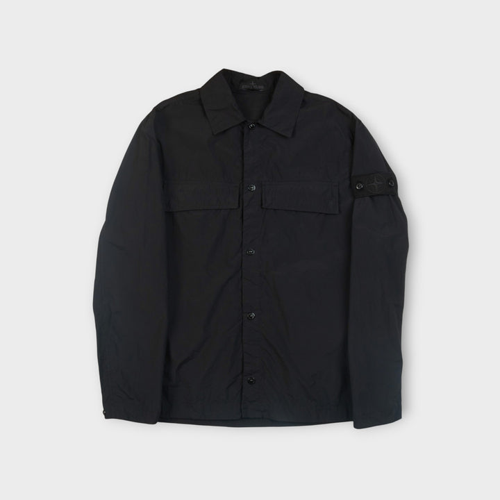 Stone Island Ghost Nylon Smerigliato Overshirt i sort