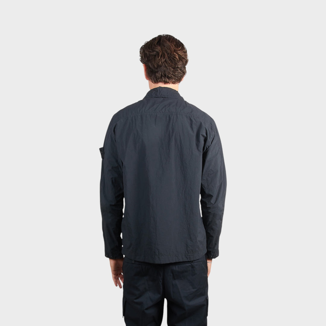 Stone Island Ghost Nylon Smerigliato Overshirt i Sort