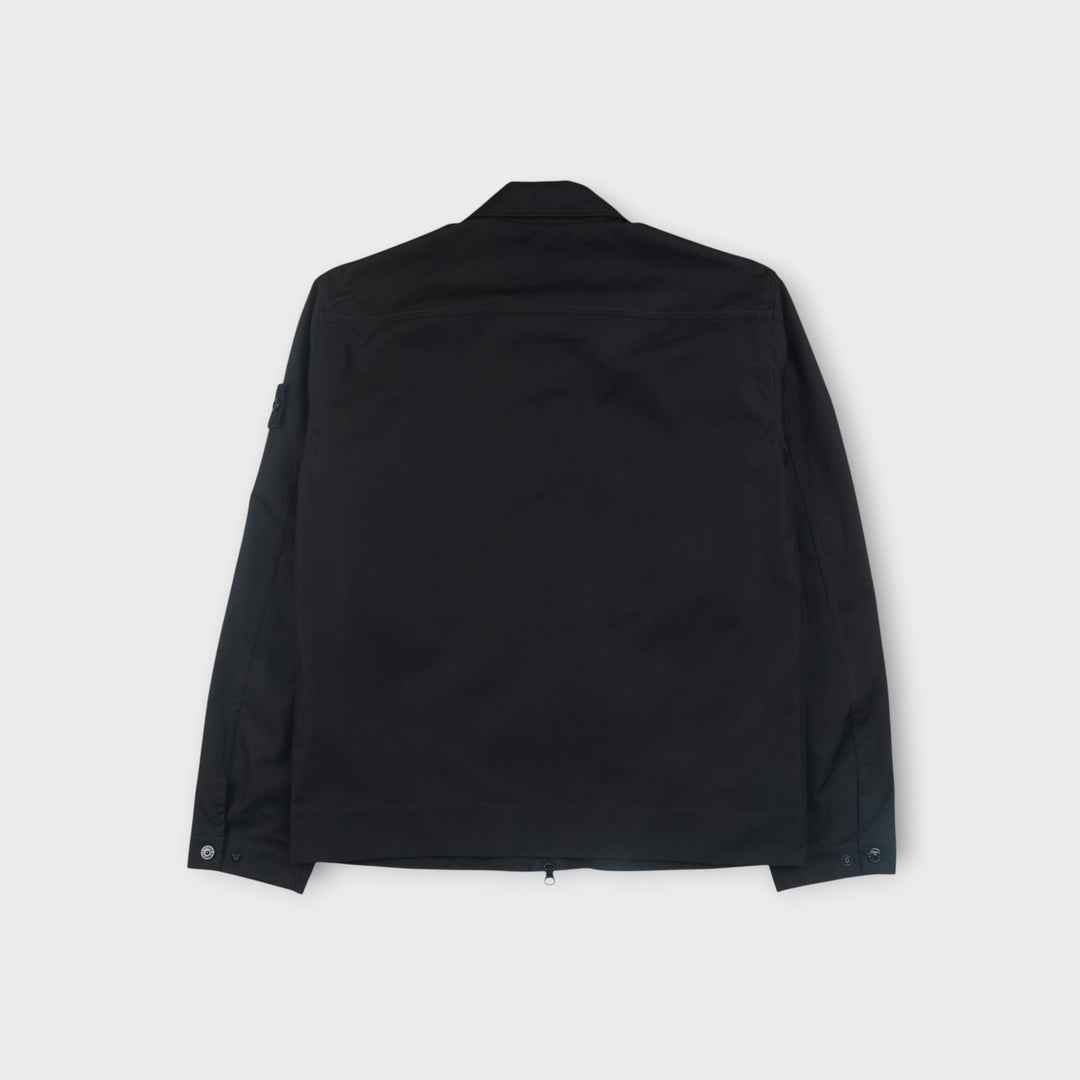 Stone Island Ghost zip overshirt med tonalt Compass Badge