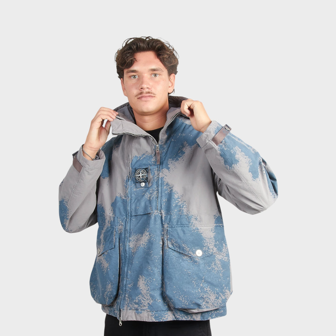 Stone Island Hand Painted David Light-TC Jakke i Grey/Blue