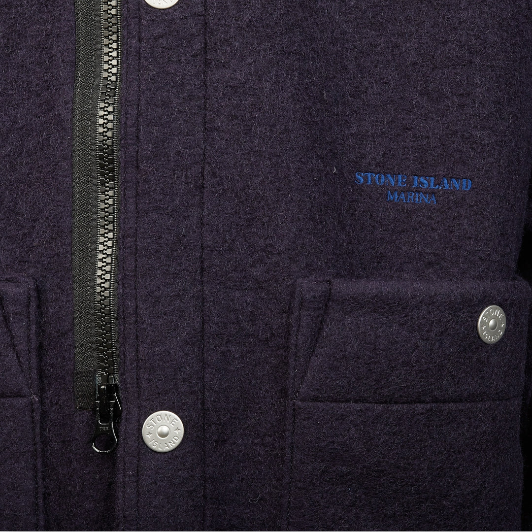 Funktionel og stilfuld Stone Island Marina Felted Wool Polyester Jacket