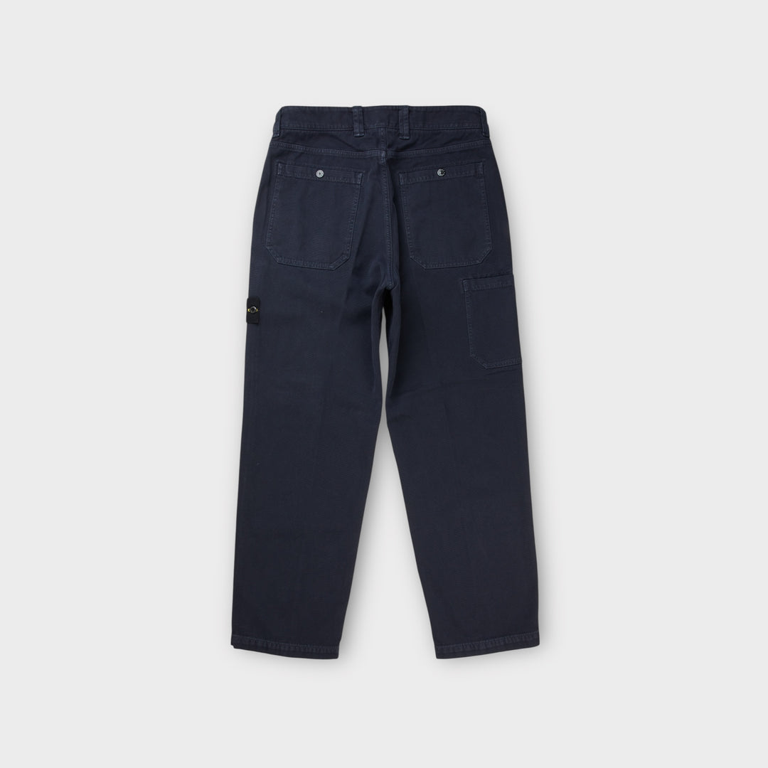 Stone Island Logo Loose Fit Bukser i navy set bagfra