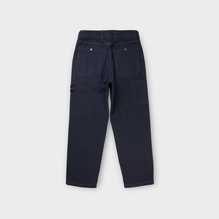 Stone Island Logo Loose Fit Bukser i navy set bagfra