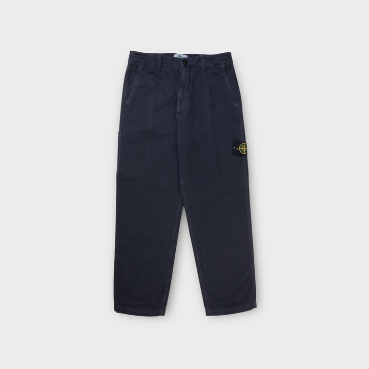Stone Island Logo Loose Fit Bukser i navy set forfra