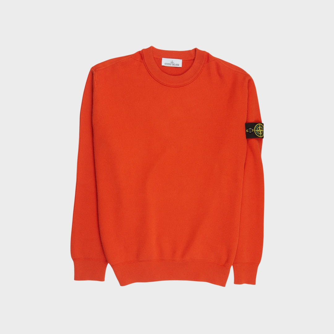 Stone Island Maglia Knit i Burnt Orange set forfra med Compass Badge
