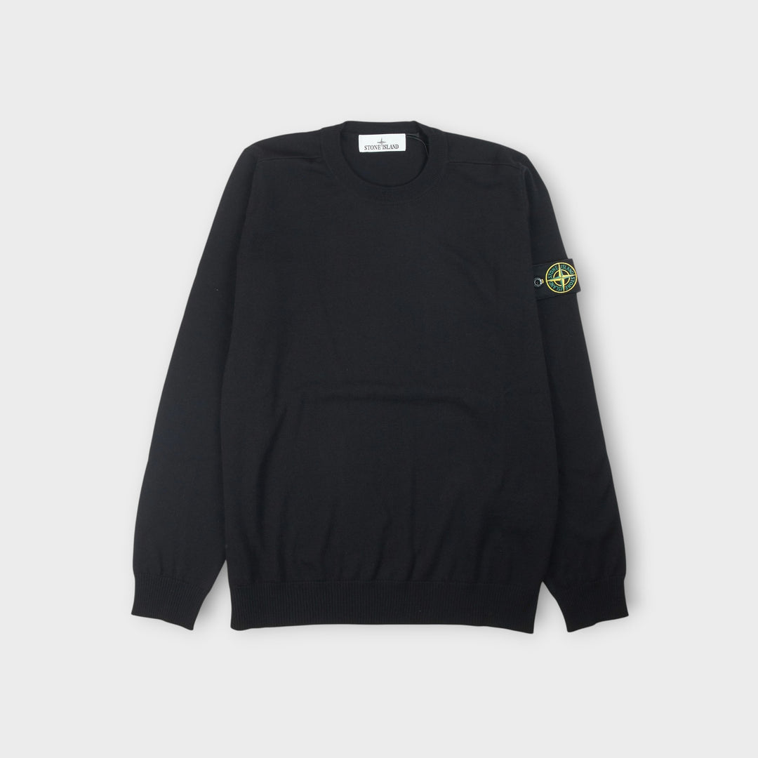 Stone Island Maglia RWS Knit i Black med Compass Badge.