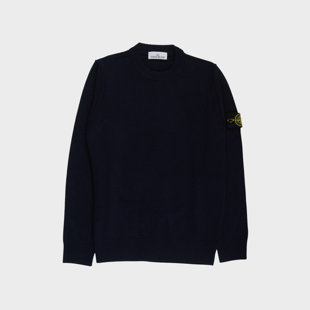 Stone Island Maglia RWS Knit i Navy set forfra med Compass Badge