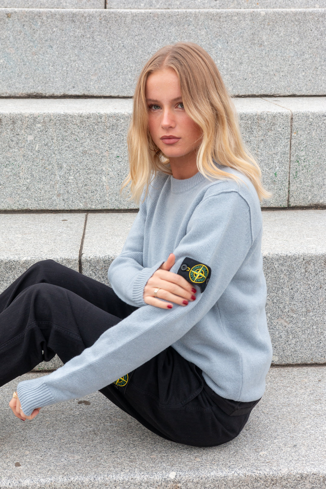 STONE ISLAND Maglia RWS Knit i SKY BLUE