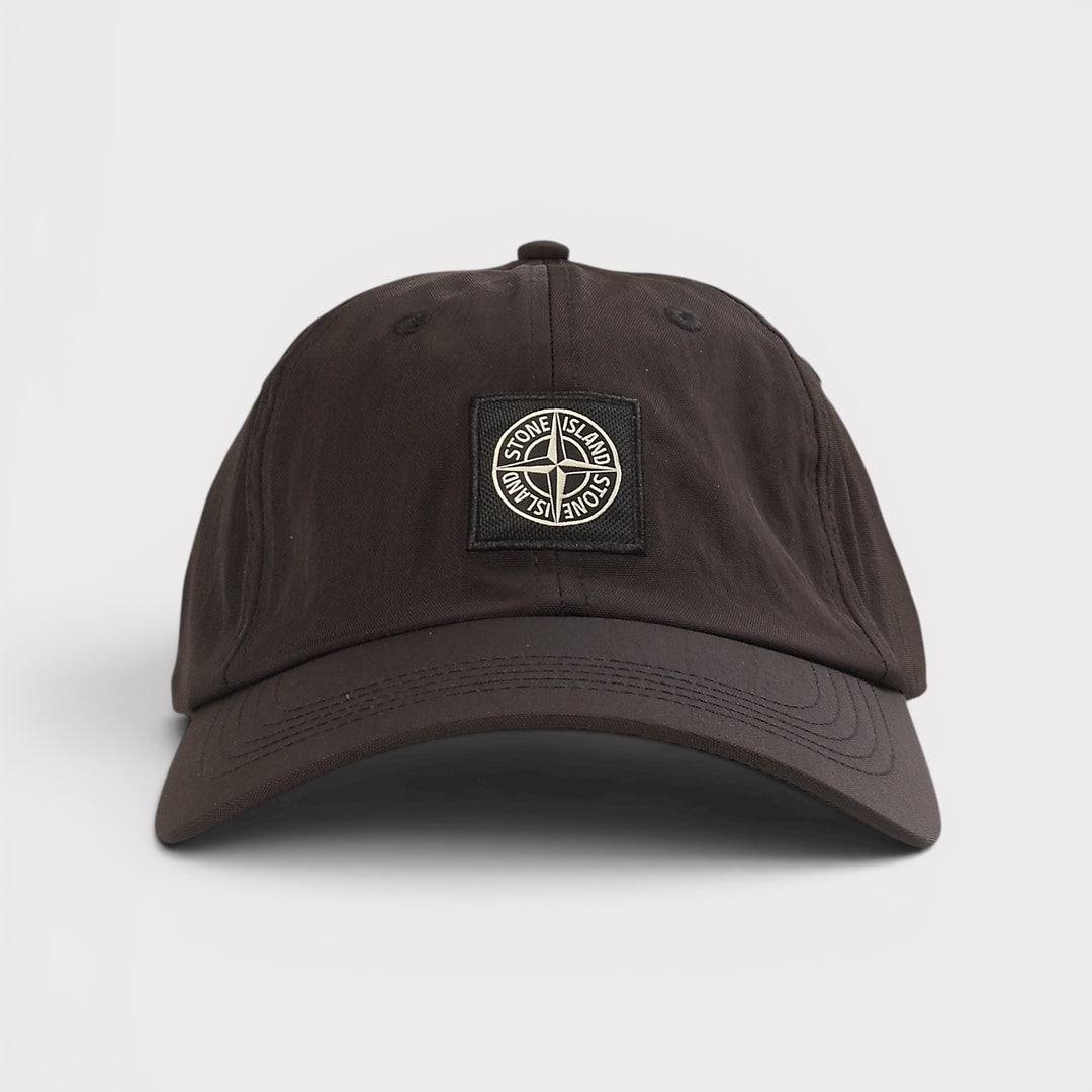Stone Island cap i sort recycled nylon med Compass patch
