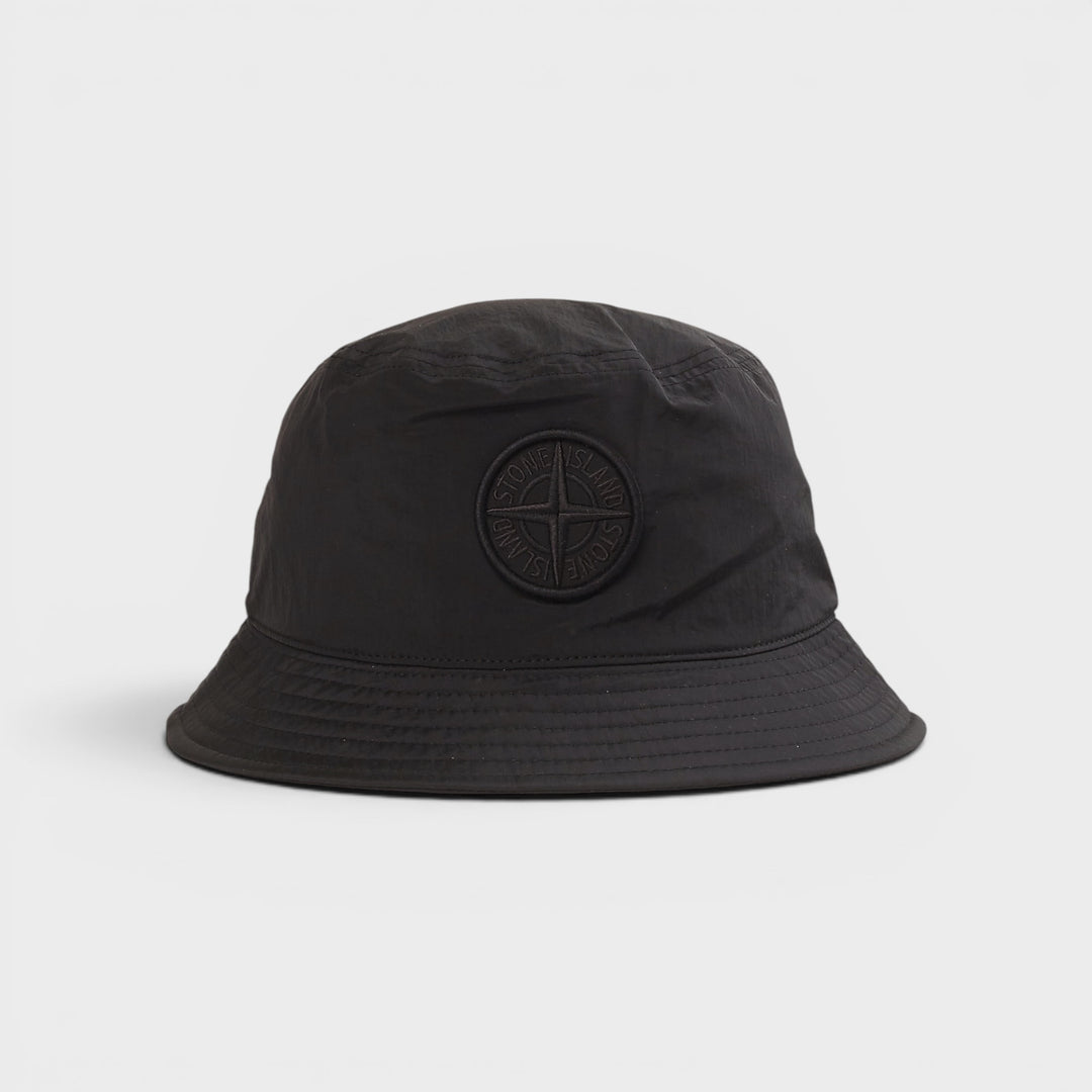 Stone Island bucket hat i sort Nylon Metal med logo