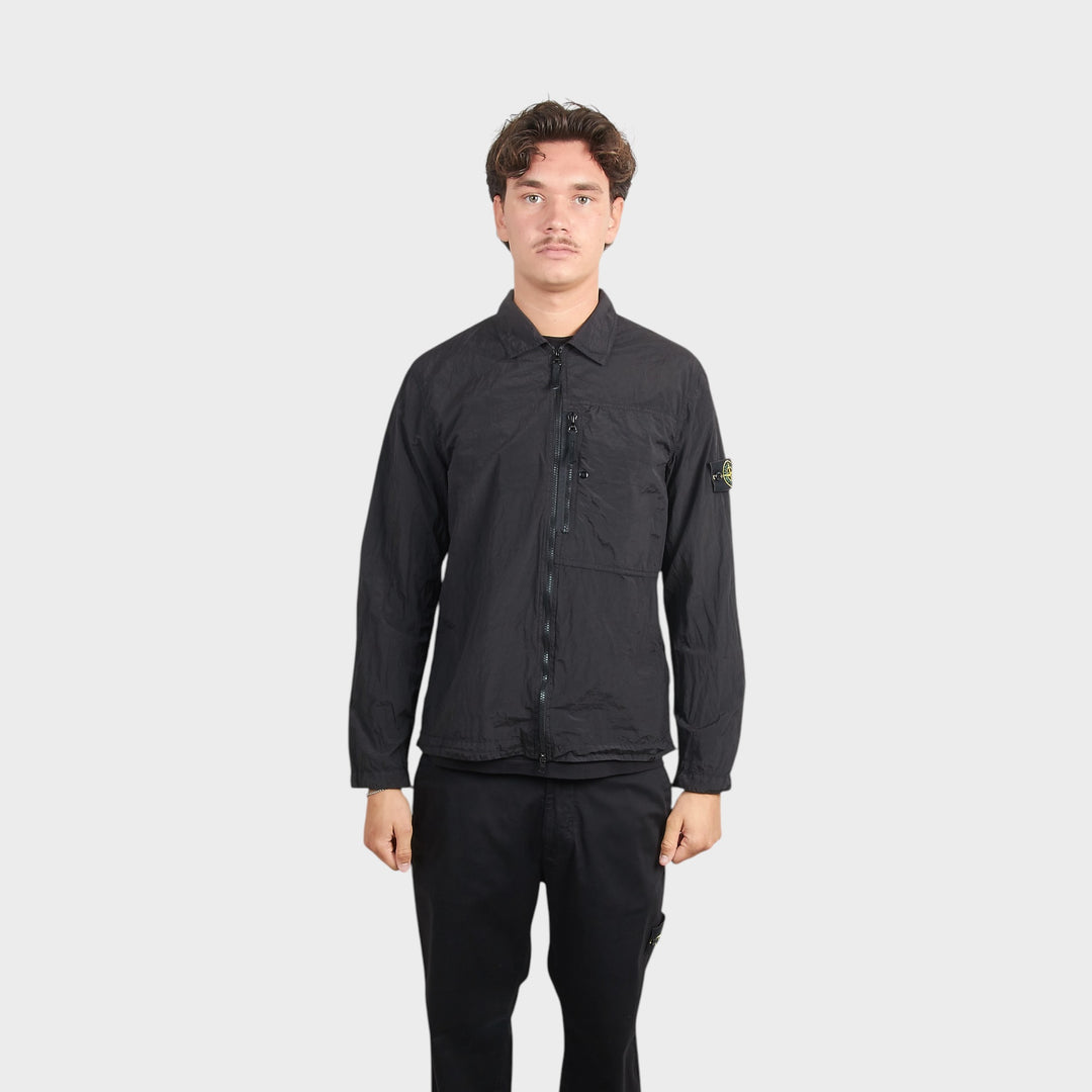 Stone Island Nylon Overshirt i Black