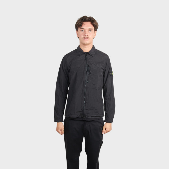 Stone Island Nylon Overshirt i Black