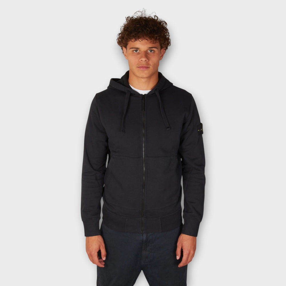 Stone Island Organic Cotton Zip Hoodie i Navy
