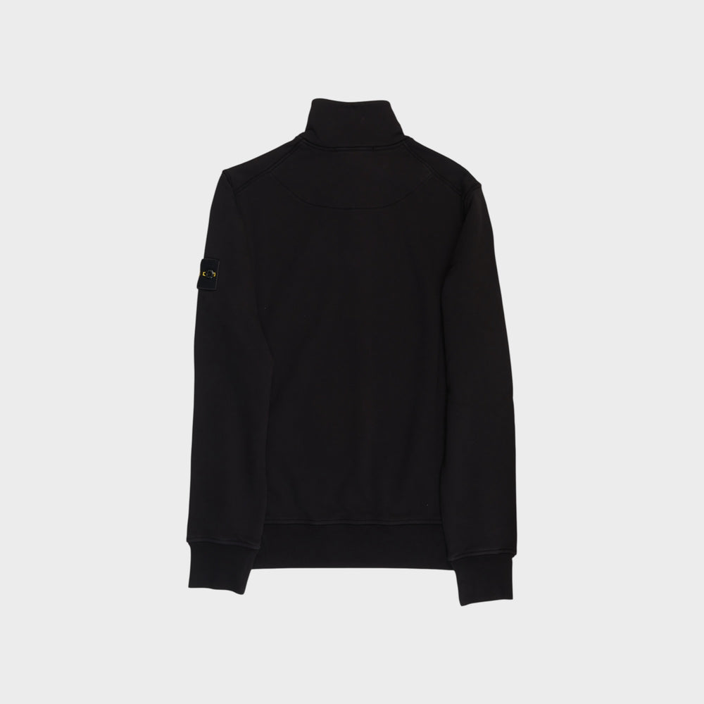 Stone Island Organic Fleece Half-Zipper Sweatshirt i Sort set bagfra